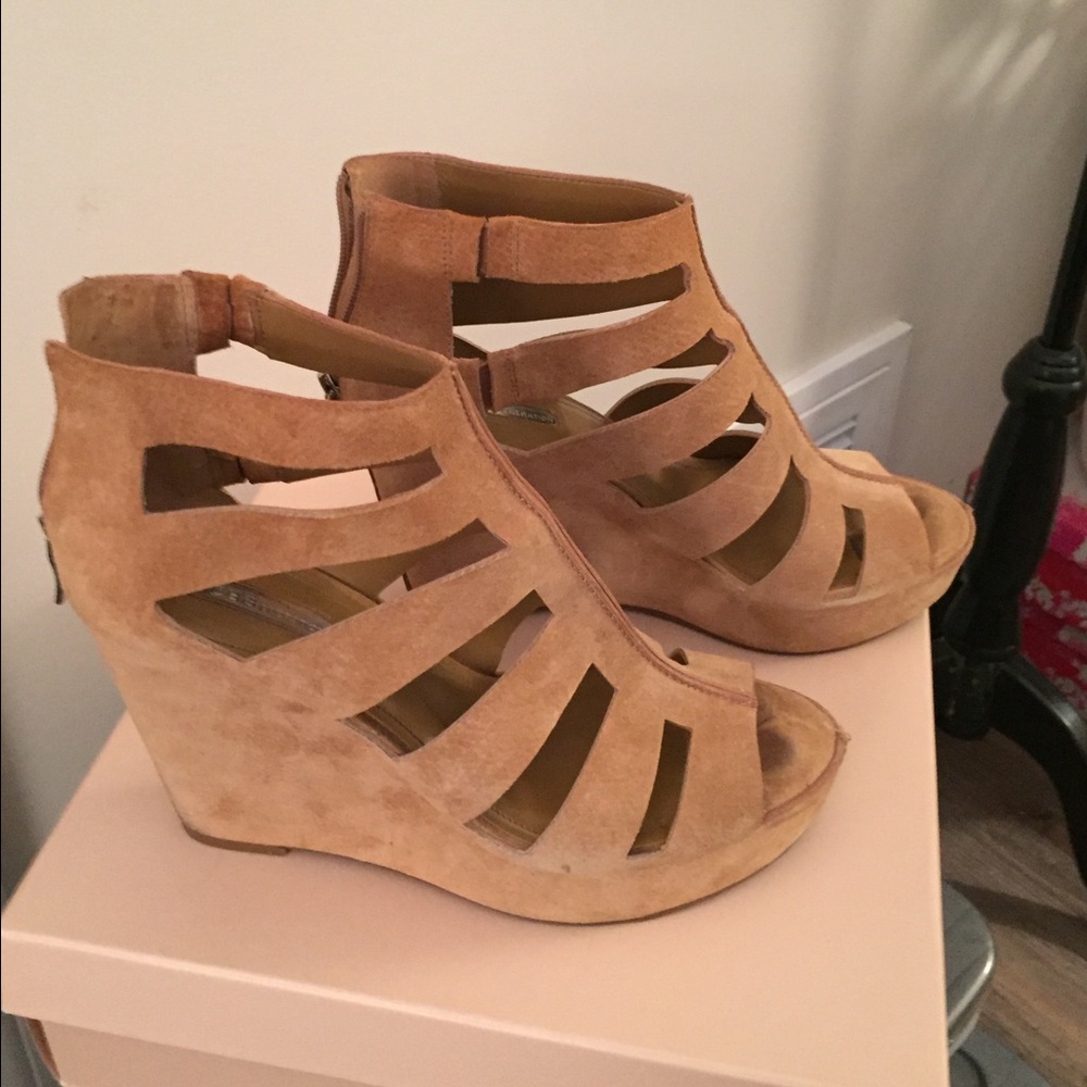 BCBG Generation Torrez Open Toe Wedge Platforms